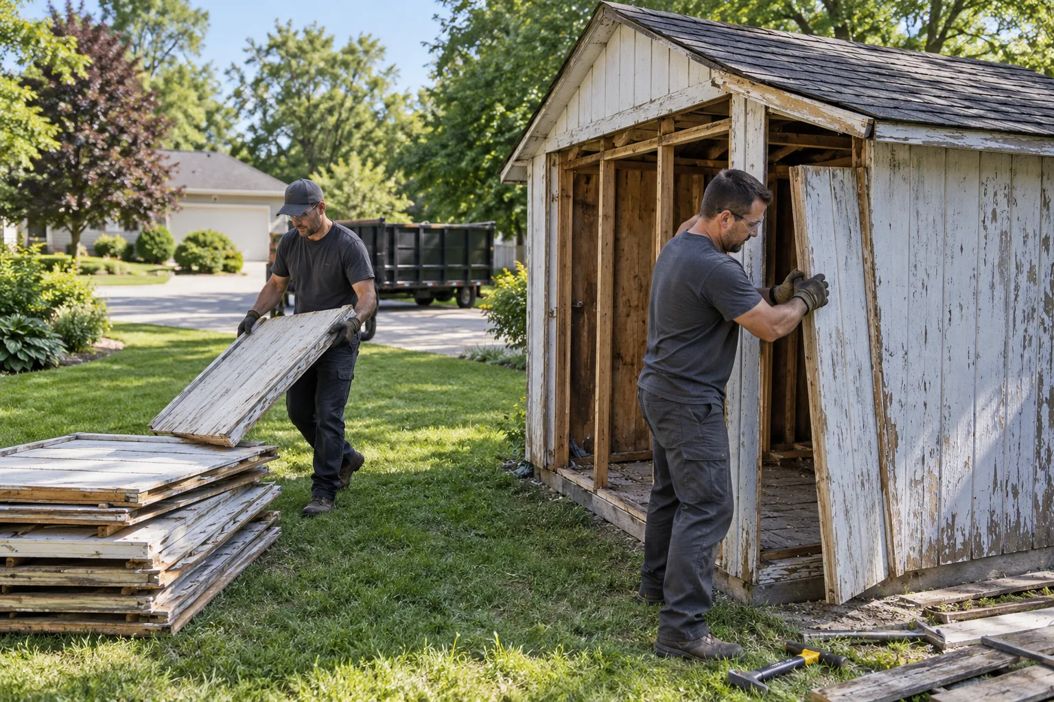 How to Plan a Backyard Clear-Out Around a Shed and Hot Tub